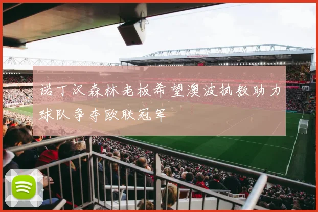 诺丁汉森林老板希望澳波执教助力球队争夺欧联冠军